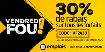 Constructo-emplois : 30 % sur nos forfaits