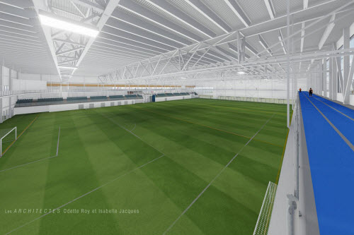 Maquette du futur complexe de soccer intérieur et multisport de Saint-Georges - Image fournie par la Ville de Saint-Georges