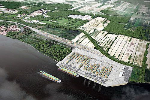 Le projet portuaire de Contrecoeur. Crédit : Administration portuaire de Montréal