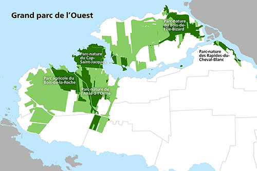 Carte du Grand parc de l'Ouest - Image fournie par la Ville de Montréal