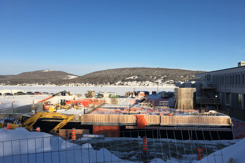 Chantier de l’Hôpital de Gaspé en janvier dernier - Crédit : LFG Construction