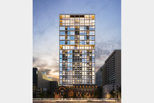 Maquette du projet résidentiel MAA Condominiums et Penthouses - Image fournie par le Fonds immobilier de solidarité FTQ
