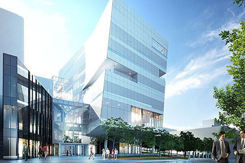 Le nouvel édifice de HEC Montréal, situé au centre-ville d’affaires, vise l’obtention de la certification LEED Or - Perspective du futur bâtiment fournie par HEC Montréal