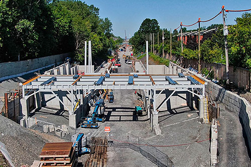 La structure d'acier de la station Canora - Photo : REM