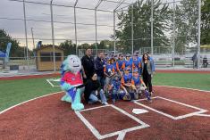 Un premier terrain de baseball synthétique en sol trifluvien. Crédit : Ville de Trois-Rivières