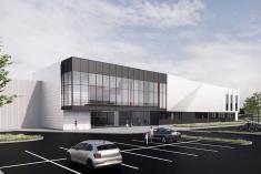 Complexe sportif de Saint-Lambert-de-Lauzon : une pelletée de terre prévue ce printemps. Crédit : Bilodeau Baril Leeming Architectes