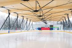 Une patinoire BLEU BLANC BOUGE inaugurée à Québec. Crédit : La Fondation des Canadiens pour l’enfance