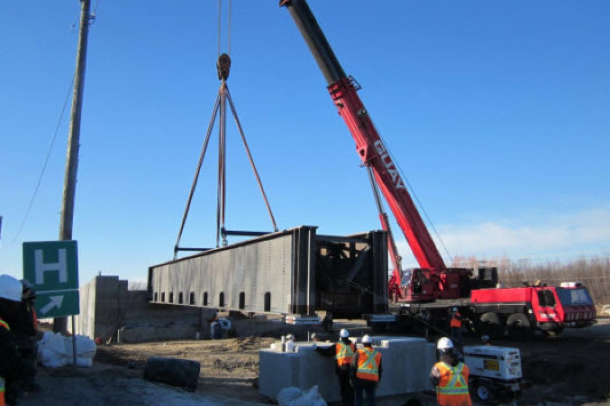 Travaux au centre de l’A-640, Train de l'Est - Crédit : AMT