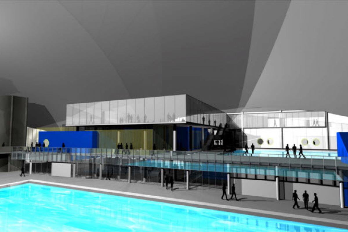 Parc Olympique Montréal, maquette de l'Institut national du sport au Québec