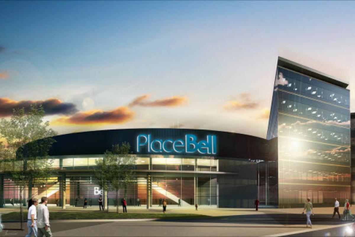 Plans préliminaires de la future Place Bell, à Laval.