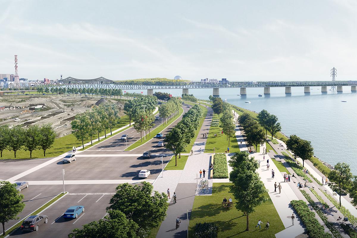 Reconfiguration majeure de l’autoroute Bonaventure. Crédit : Les Ponts Jacques Cartier et Champlain Incorporée