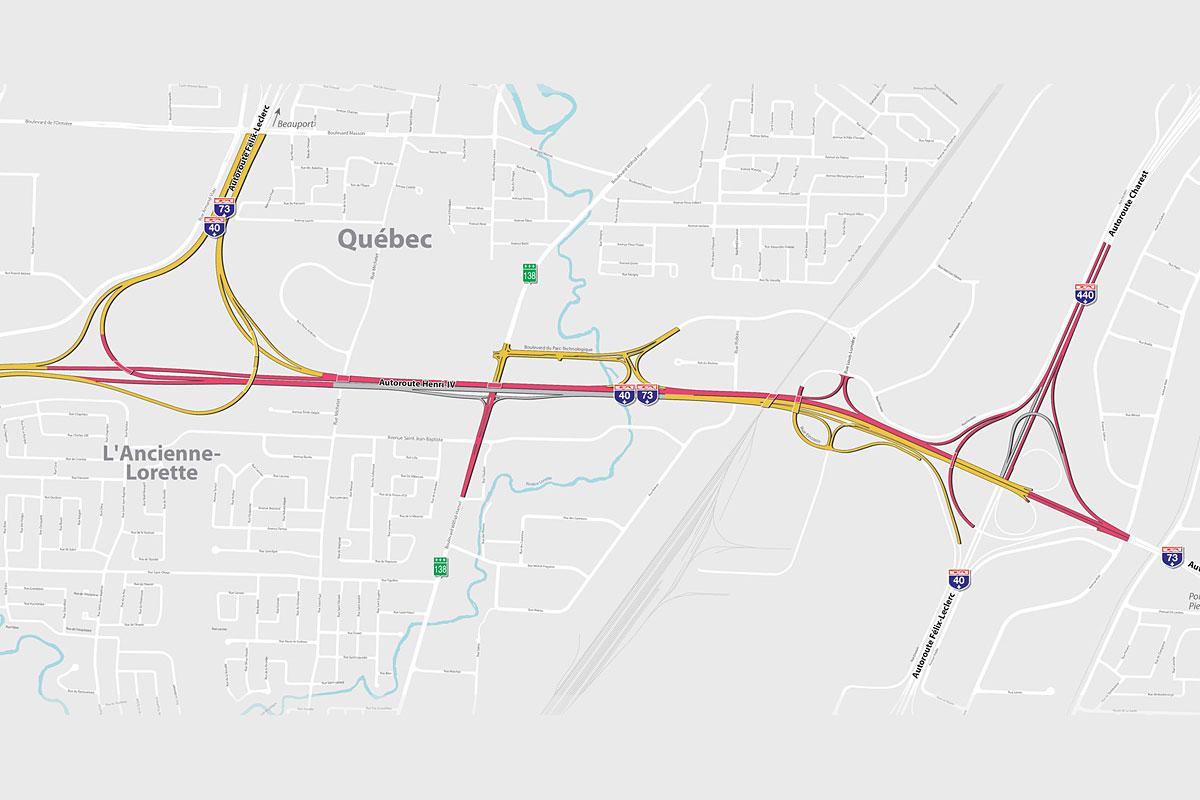 Le chantier de l’A-Henri-IV progresse malgré la pandémie. Crédit : Ministère des Transports