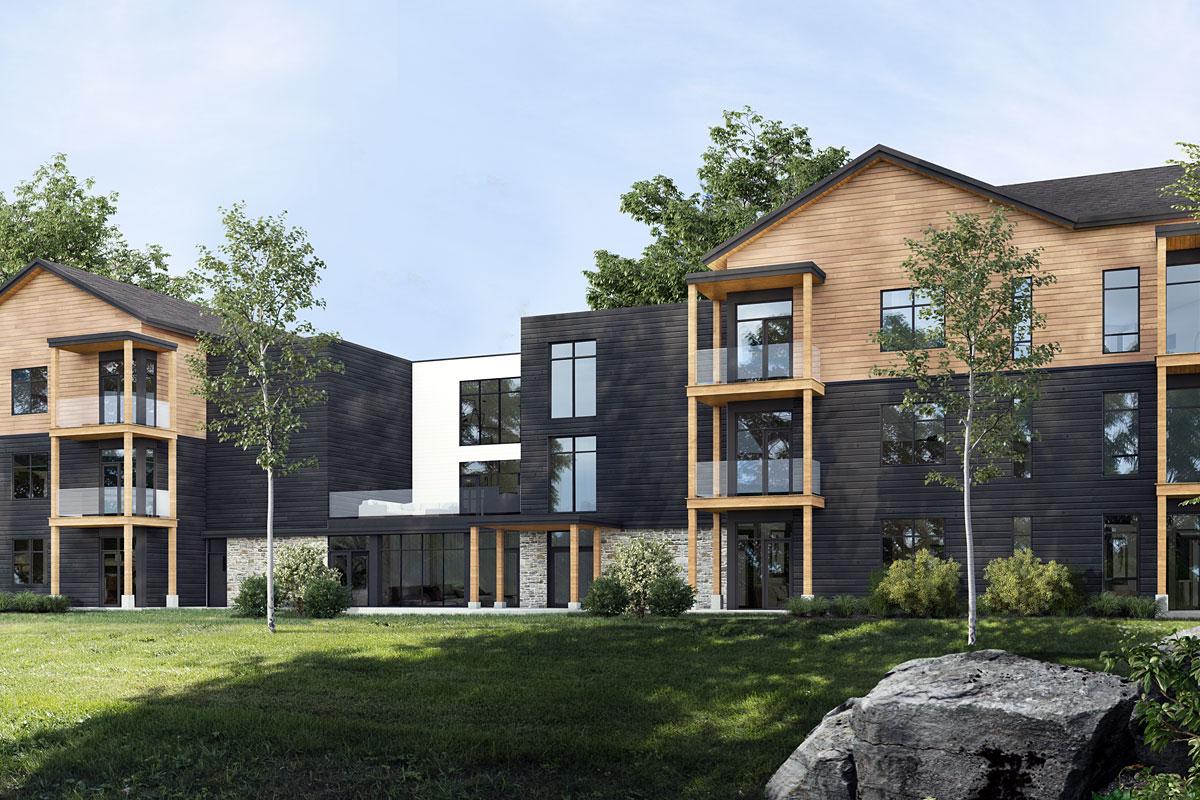 Le Boisé du Ruisseau Clair : nouveau projet résidentiel à Mont-Tremblant. Crédit : TLA Architectes