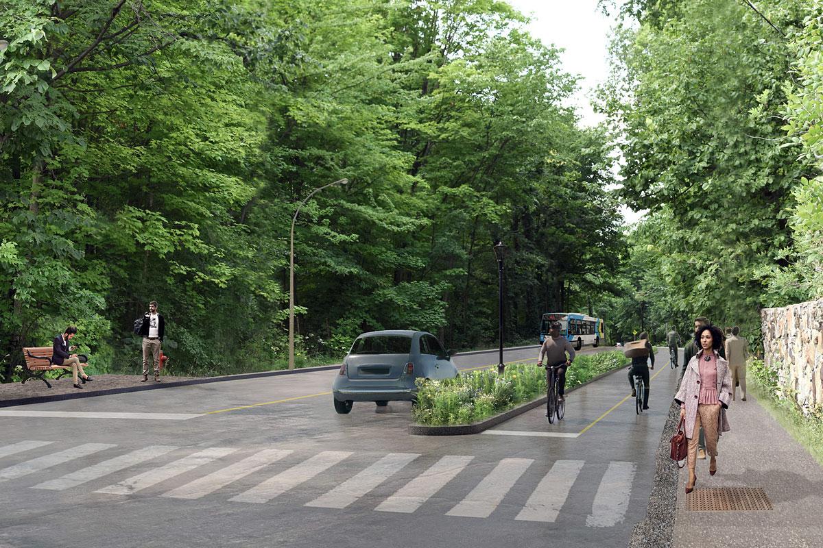 Montéal dévoile le concept de réaménagement du boulevard Gouin Ouest. Crédit : Ville de Montréal