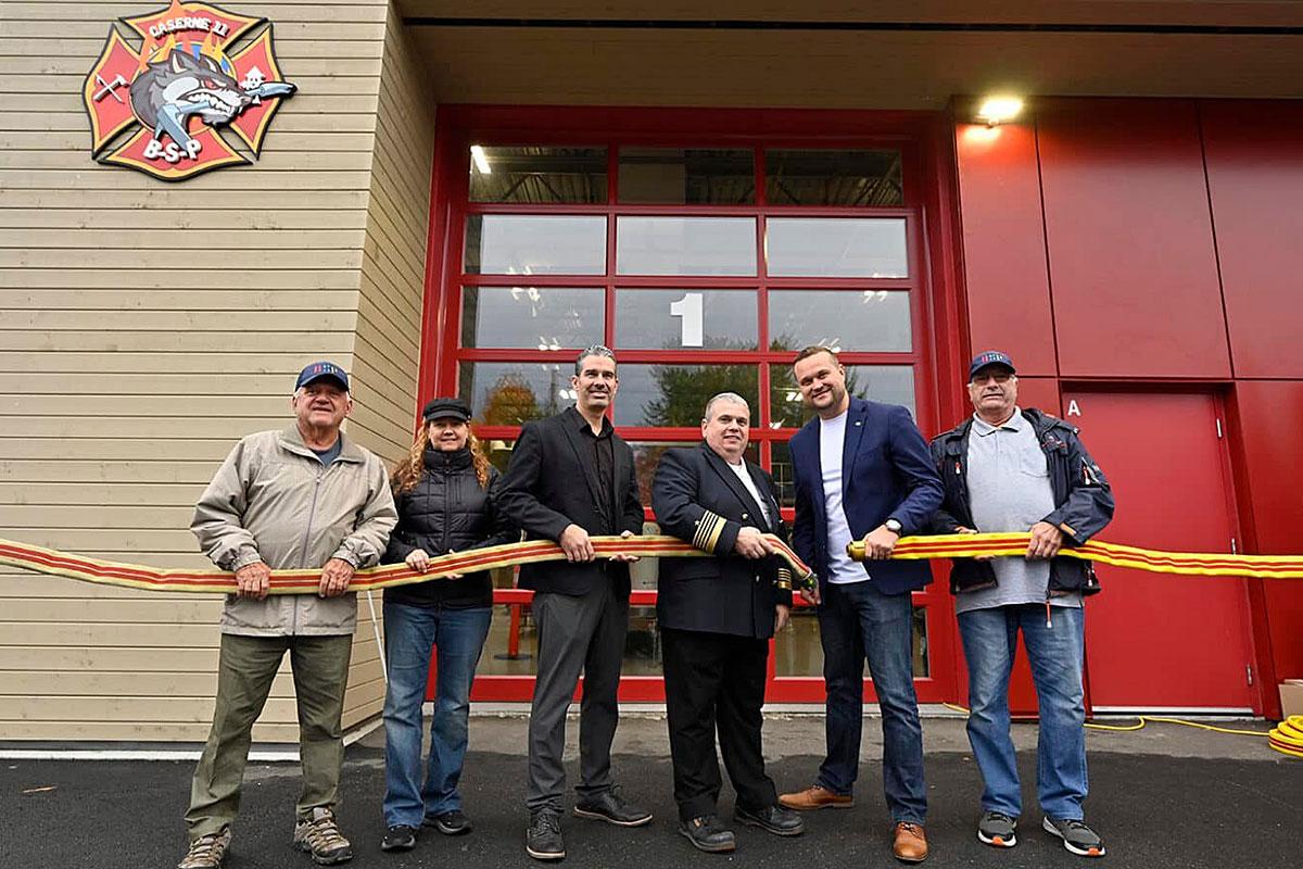 Inauguration des nouvelles installations de la caserne de pompiers de Baie-Saint-Paul. Crédit : Ville de Baie-Saint-Paul