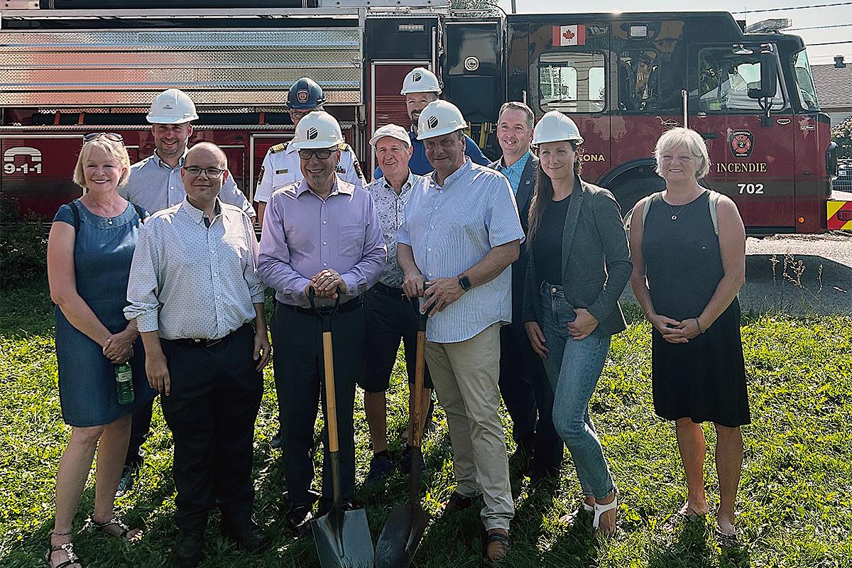 Construction d'une caserne de pompiers à Donnacona. Crédit : Ville de Donnacona