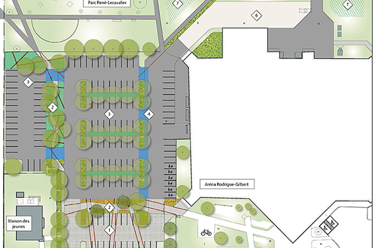 Un stationnement écologique pour l’aréna Rodrigue-Gilbert