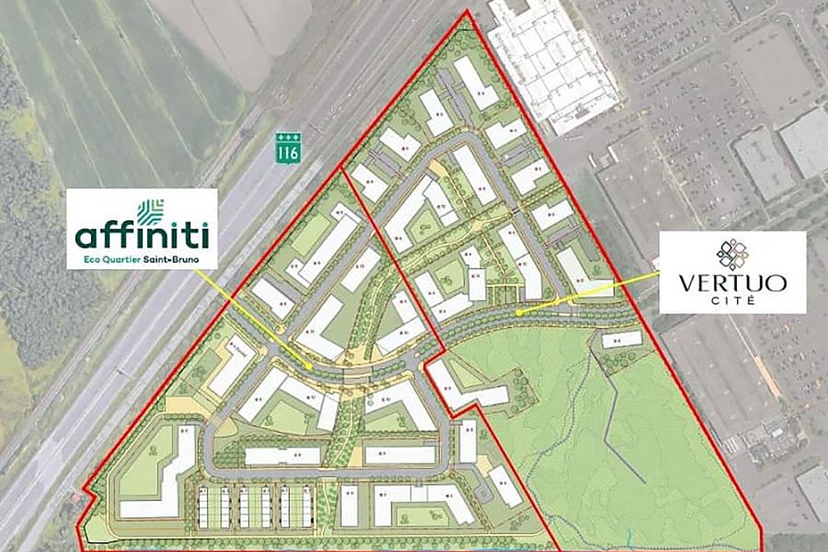 L’écoquartier du secteur des Promenades prend son envol. Crédit : Ville de Saint-Bruno-de-Montarville