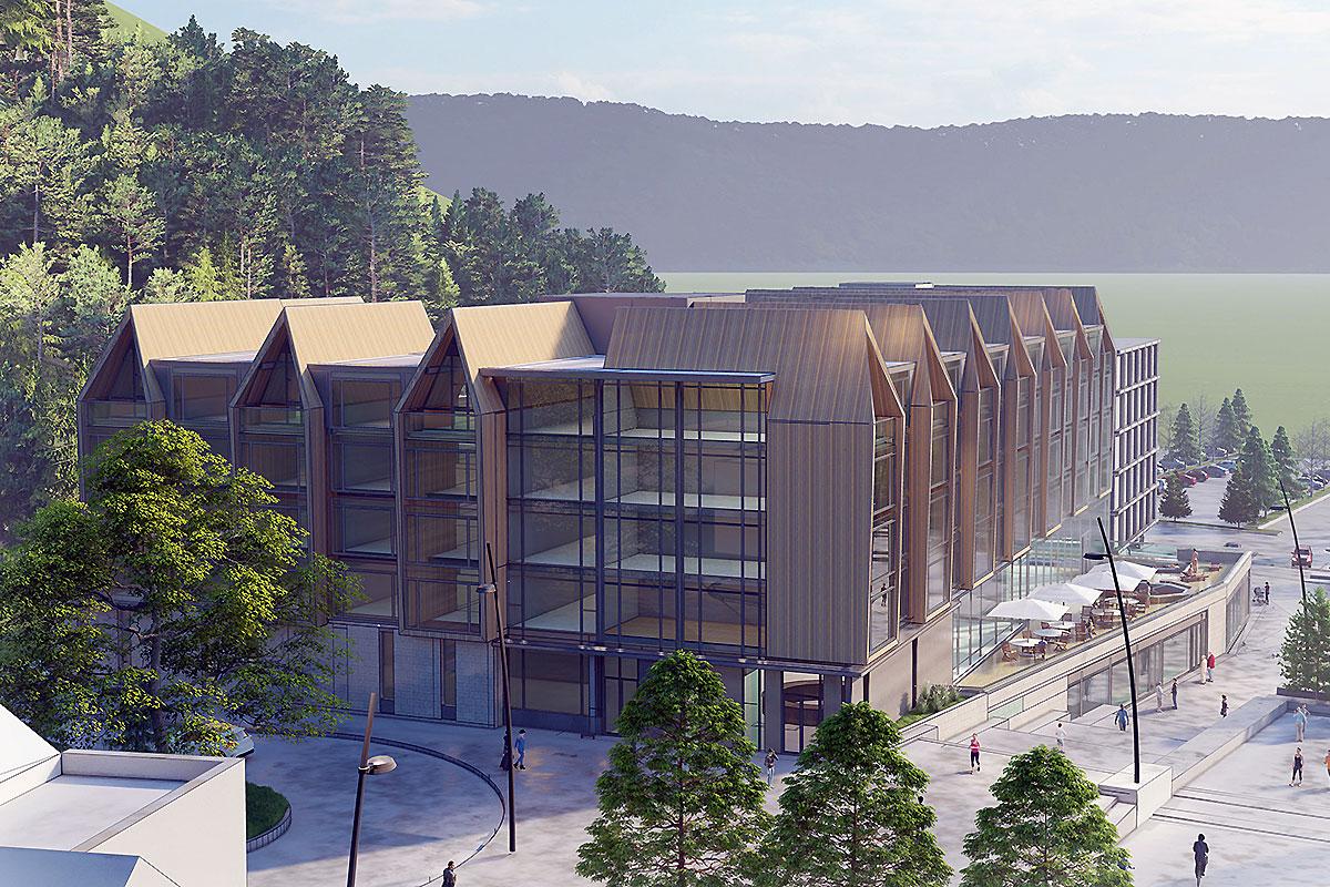 Un hôtel de 40 M$ sera construit à Bromont. Crédit : Geiger & Huot architectes