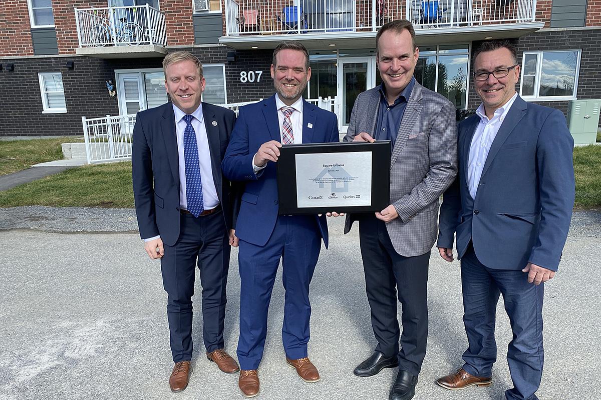 Inauguration de 90 logements sociaux et abordables à Gatineau. Crédit : Société d'habitation du Québec 