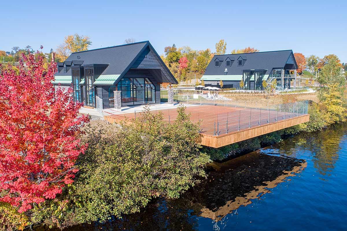 Le parc des Papetiers et la marina de Grand-Mère. Crédit : Ville de Shawinigan.