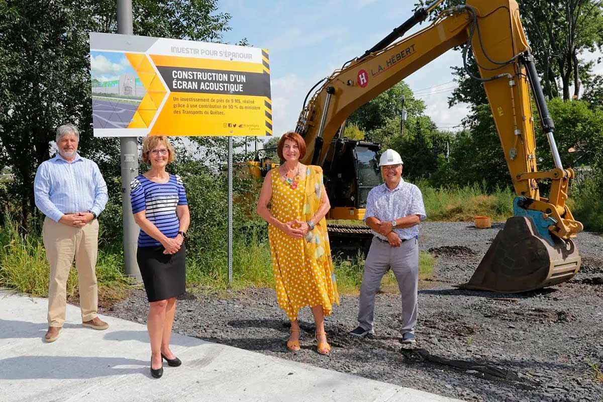 Repentigny donne le coup d’envoi à la construction de son écran acoustique. Crédit : Ville de Repentigny