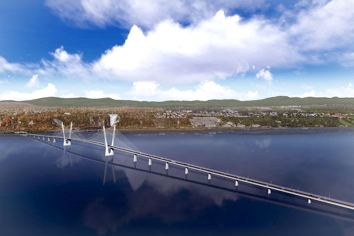 La mise en service du nouveau pont est prévue en 2028, tandis que la déconstruction du pont actuel devrait s’achever en 2033. Crédit : Ministère des Transports et de la Mobilité durable