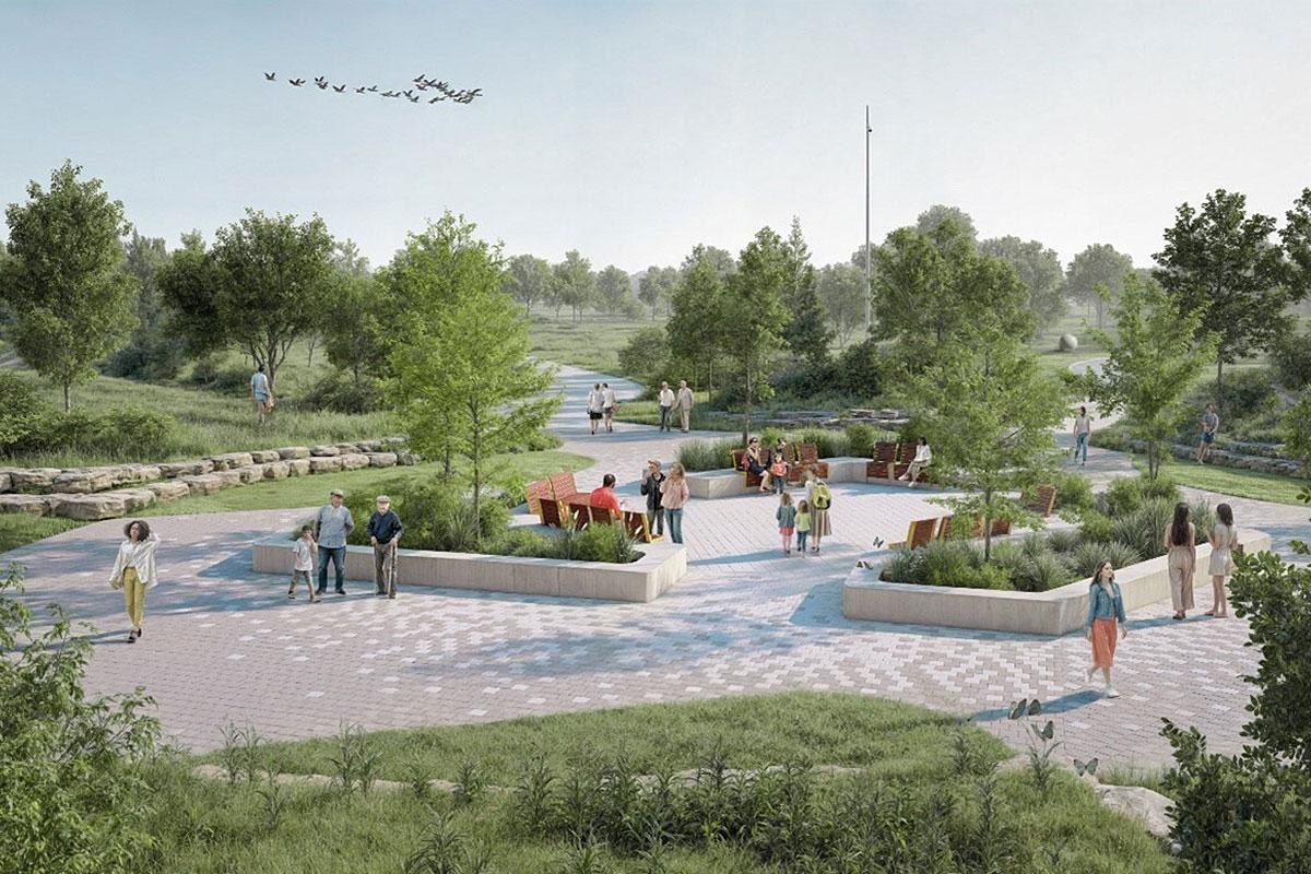 Création d'un nouveau boisé au parc Frédéric-Back. Crédit : Ville de Montréal