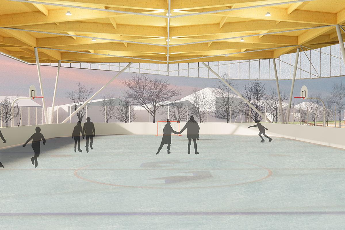 Réaménagement du parc Pie-X à Laval. Crédit : Poirier Fontaine architectes inc.