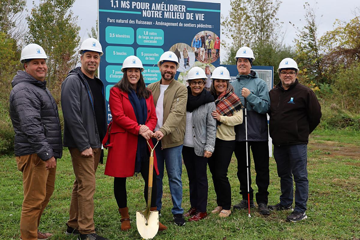 Aménagement de sentiers pédestres au parc naturel des Ruisseaux. Crédit : Ville de Chambly