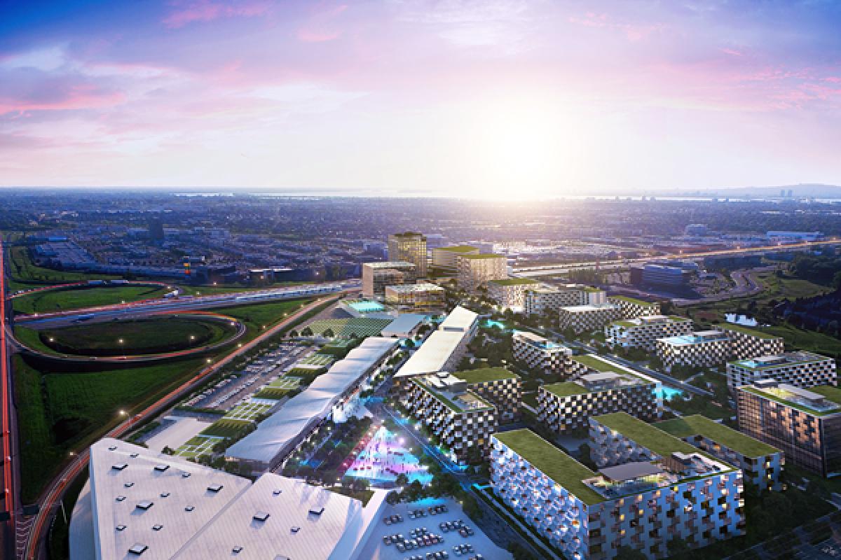 Vue aérienne du projet Solar Uniquartier à Brossard.