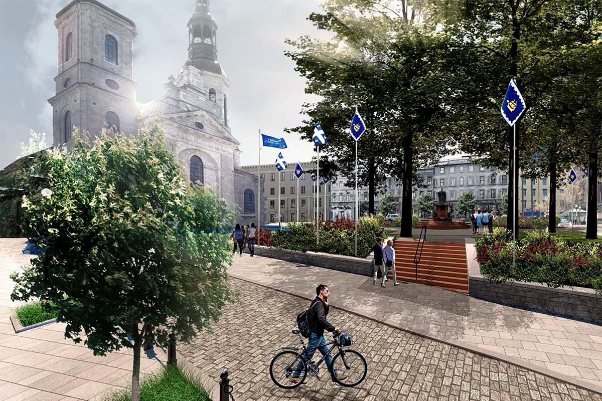 Réaménagement de la place de l’Hôtel-de-Ville à Québec. Crédit : Ville de Québec