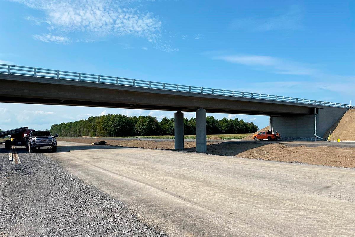 Les travaux se poursuivent sur l’autoroute 35. Crédit : Ministère des Transports