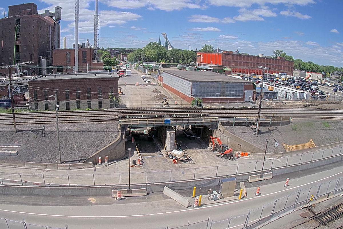 Début des travaux de structure sur le projet de pont ferroviaire Pie-IX. Crédit : Port de Montréal