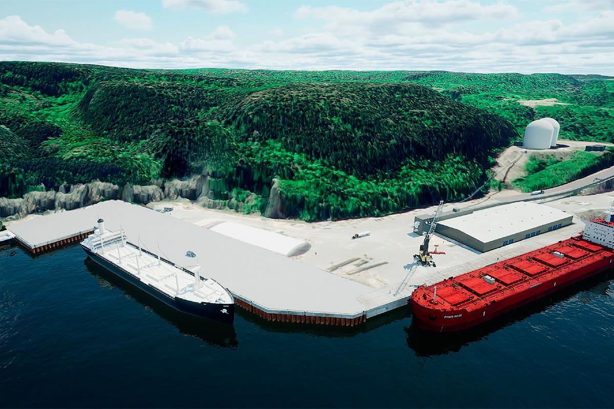 Le Gouvernement du Québec appuie la réalisation d'un agrandissement au port de Saguenay. Crédit : Port de Saguenay