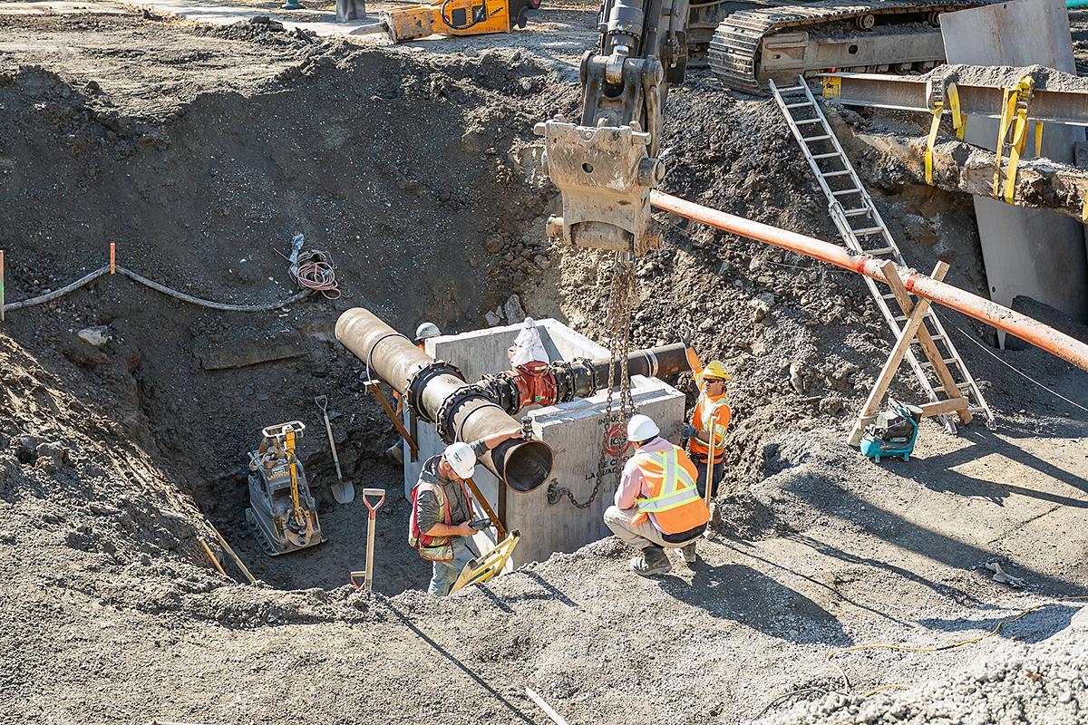 Ligne bleue : travaux préparatoires à venir dans le secteur Langelier. Crédit : Julien Perron-Gagné Photographe