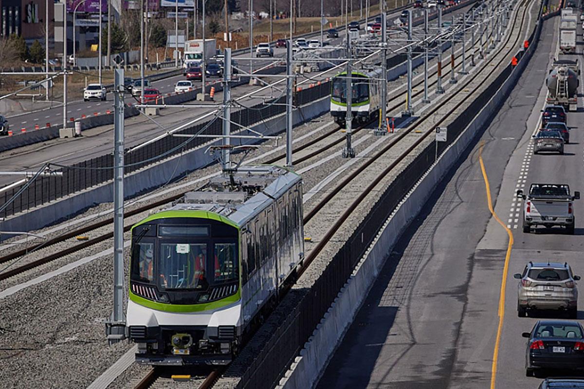 Les essais dynamiques du REM commencent à Montréal. Crédit : Alstom / C. Fleury