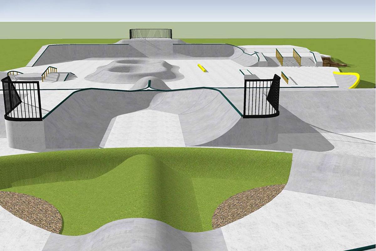 Début de la construction d’un nouveau skatepark à Sept-Îles. Crédit : Ville de Sept-Îles