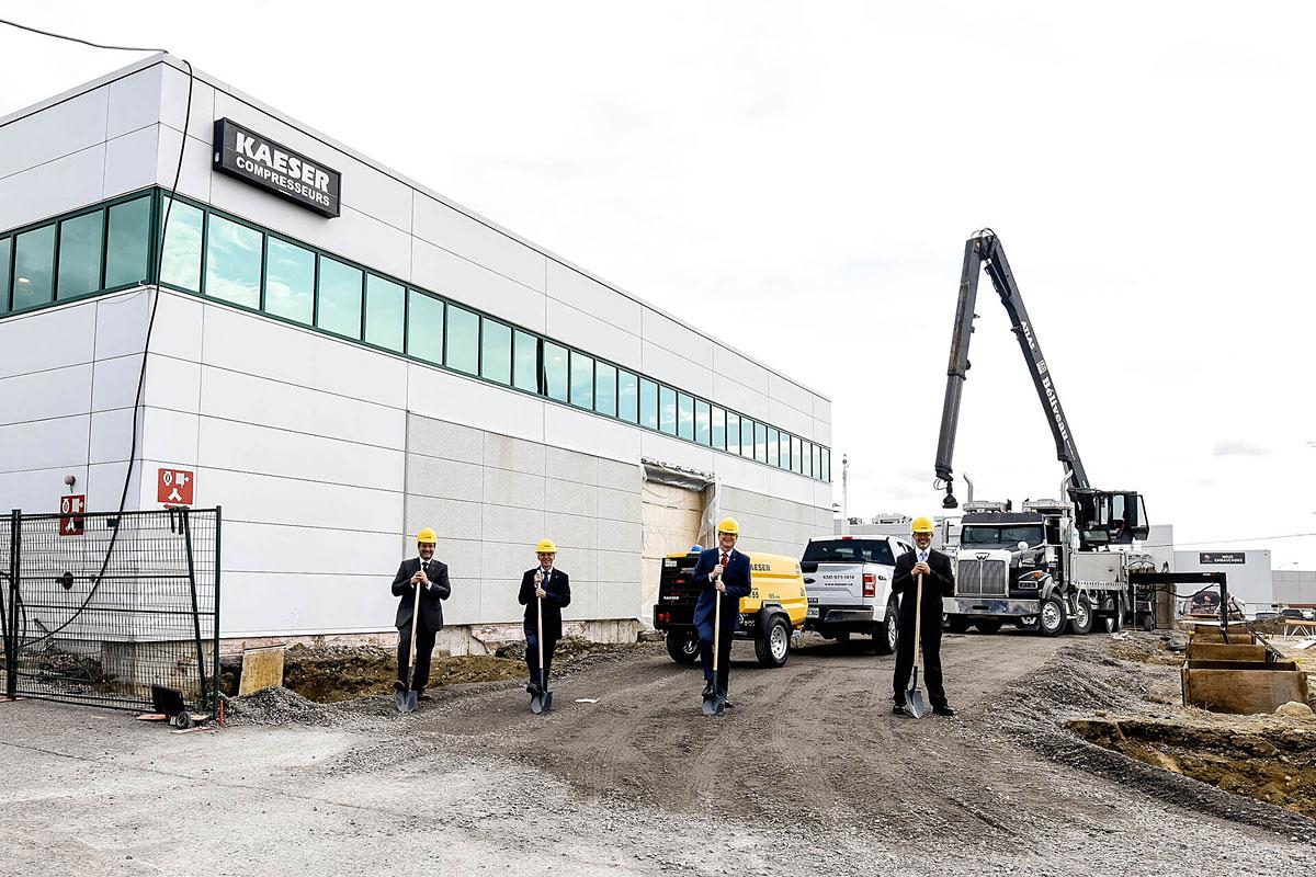 Les travaux d’agrandissement de l’usine de Kaeser Canada Compresseurs ont commencé.  Crédit : Sylviane Robini