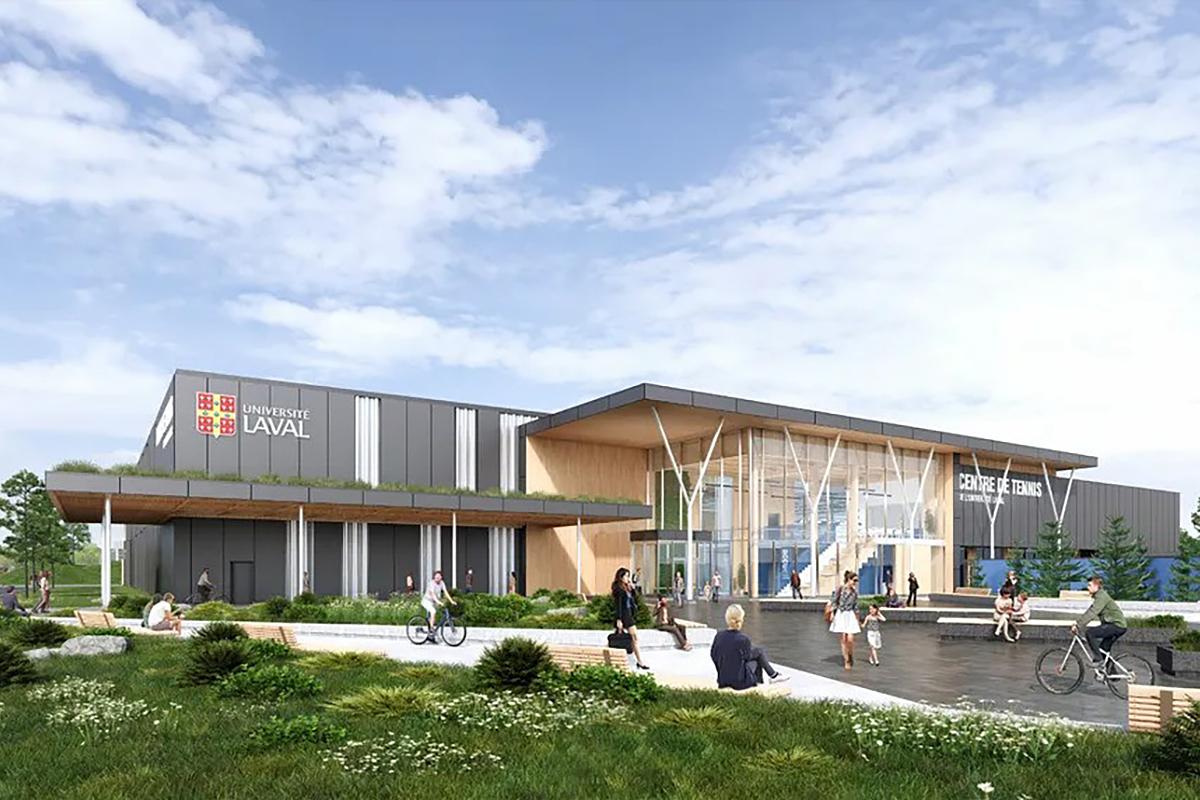 L’Université Laval octroie le contrat pour la construction d’un centre de tennis. Crédit : Honco Bâtiments / Bilodeau Baril Leeming Architectes