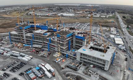 Nouvel hôpital de Vaudreuil-Soulanges. Crédit : Pomerleau