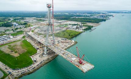 Le pont international Gordie-Howe. Crédit : Windsor-Detroit Bridge Authority