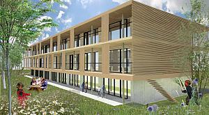 Cet ensemble résidentiel est une adaptation du cohousing.