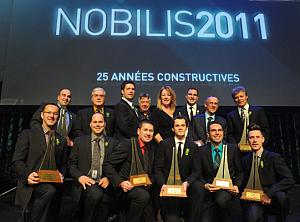 Les lauréats des prix Nobilis 2011 lors du 25e Gala Nobilis, le 17 novembre 2011