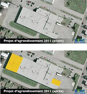 Vue aérienne de l’agrandissement du siège social de la STTR