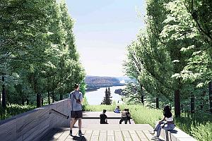 Reconstruction du belvédère du Passage au parc national de la Mauricie. Crédit : Daoust Lestage Lizotte Stecker