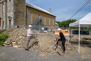 Début des travaux de revitalisation de la berge des Baigneurs. Crédit : Vincent Girard