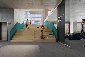 Le projet de transformation de la Bibliothèque centrale de l’UQAM se précise. Crédit : CGA architectes