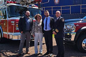 Construction d'une caserne de pompiers à Brownsburg-Chatham. Crédit : Cabinet de la ministre des Affaires municipales