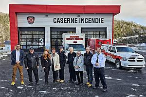 Inauguration de la caserne de pompiers de Matapédia. Crédit : Municipalité de Saint-André-de-Restigouche